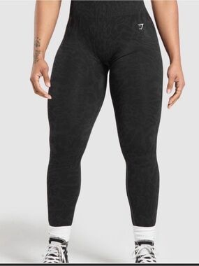 Gymshark Black High-Rise Seamless Patterned Leggings